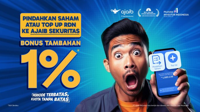 ransfer Saham Atau Top Up RDN ke Ajaib Sekuritas Dikasih Bonus 1%!